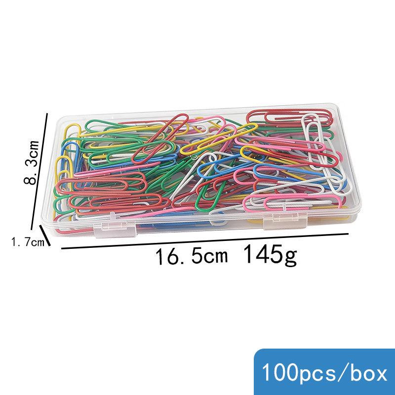 Nickel-Plated 50mm Multi-Color Paper Clips - 100 Pack: Creative Metal Bookmarks & Binder Clips