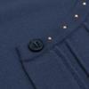Salvatore Ferragamo 0718924 Navy Rayon x Nylon Gancini Charm Stud Design Cardigan tops M purpleUsed