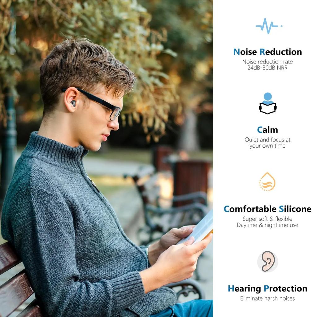 Silicone Ear Plugs Sleep Noise Cancelling Reusable Hearing Protection Anti noise earplugs for Concerts Travel Sleeping Ear plug