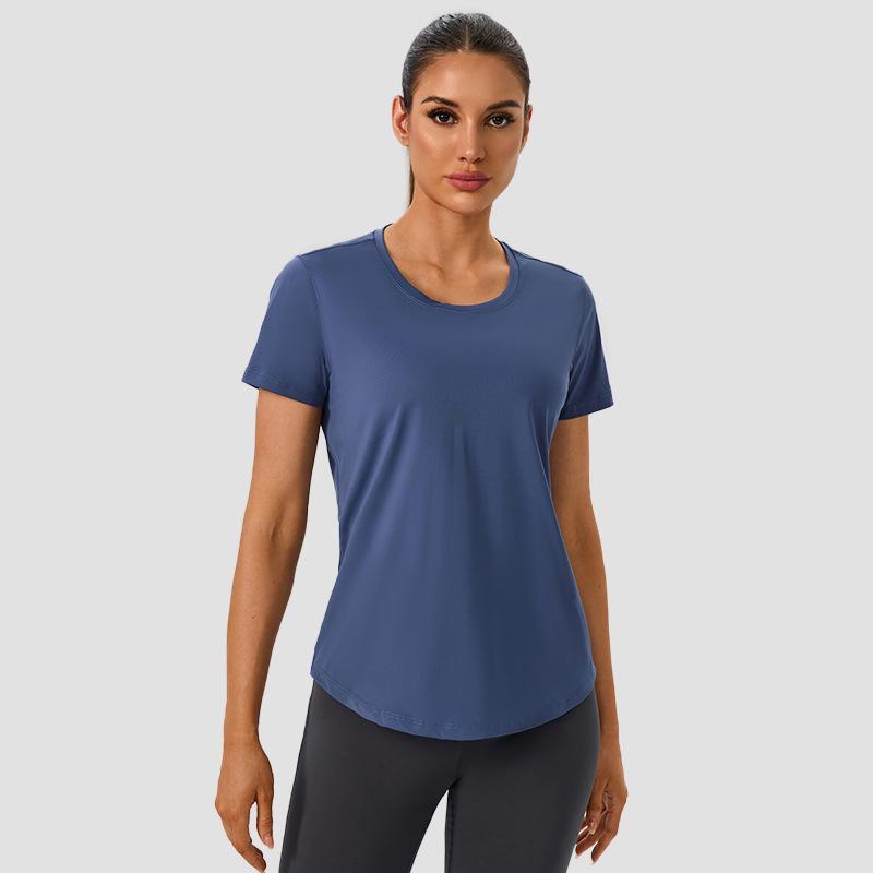 Dámské lehké krátkorukávé jógové triko - Prodyšné, rychleschnoucí, univerzální, přiléhavé sportovní oblečení pro trénink a fitness