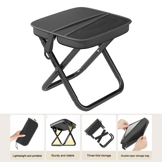 Mini Folding Stool with Carry Bag Portable Lightweight Heavy Duty Waterproof Outdoor Camping Backpacking Beach Picnic Fishing Collapsible Chair Seat