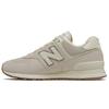 Nb 574 Retro Fleece Fabric Low Top Marathon Running Shoes Women Sneaker Cream-White WL574LY2