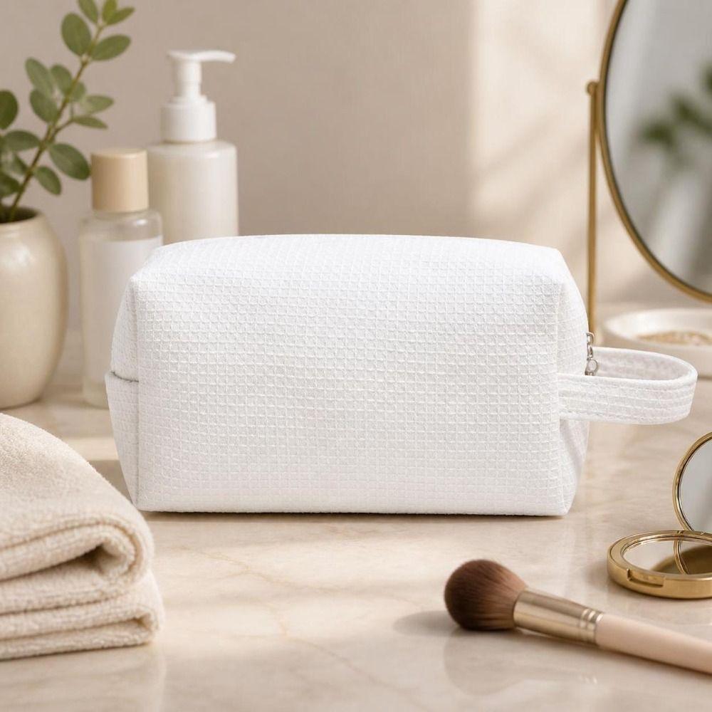 Portable Large Capacity Cosmetic Bag Simple Lightweight Makeup Bag Zipper Closure Storage Pouch Travel