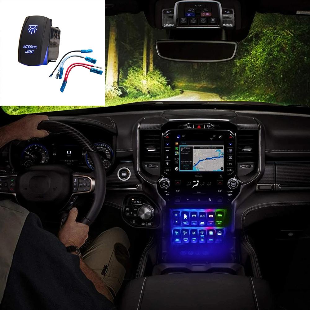 

Blue Backlif Light Control Rocker Toggle Switch Button For UTV ARB Carling OFF ROAD