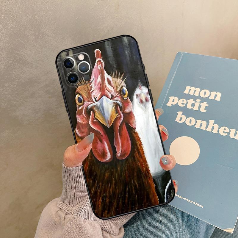 

Cock Rooster Chicken Case For iPhone 17 Air 16 15 14 13 11 12 Pro Max 13 mini XR 15 16 Plus 16e Back Cover Shell iPhone 15 Pro