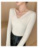 Women's V-Neck Cashmere Base Layer Sweater: Slimming, Solid Color, Soft, and Comfortable Knitwear for Autumn and Winter.