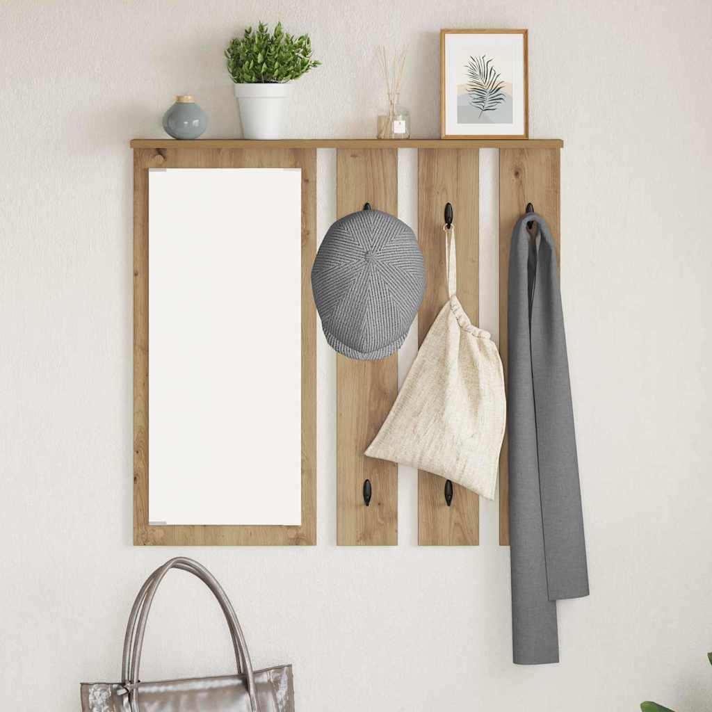 Wall Mounted Coat Rack Artisan Oak 84 x 10 x 80 cm
