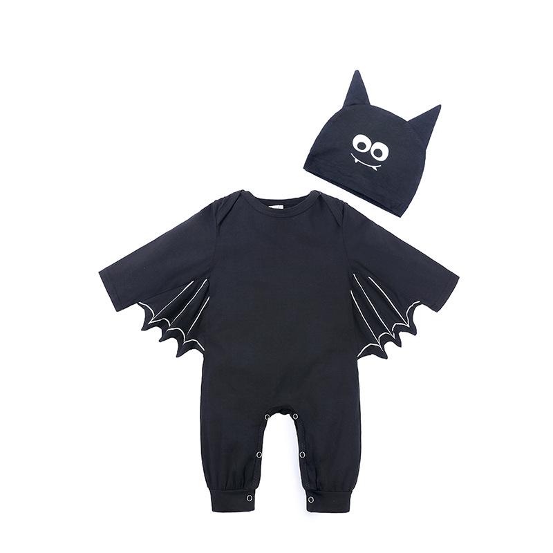 European & American Baby Bat Hooded Romper Set: Boys & Girls Onesie Jumpsuit (2-Piece).