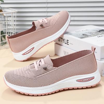 Women Casual Shoes Fashion Breathable Walking Mesh Flat Shoes Sneakers Women Vulcanized Shoes Pink Female Footwear