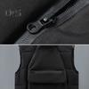 Men Down Waistcoat Stand Collar Sleeveless Oblique Zipper Closure Vest Coat with Front Pockets Solid Color Cotton Coat