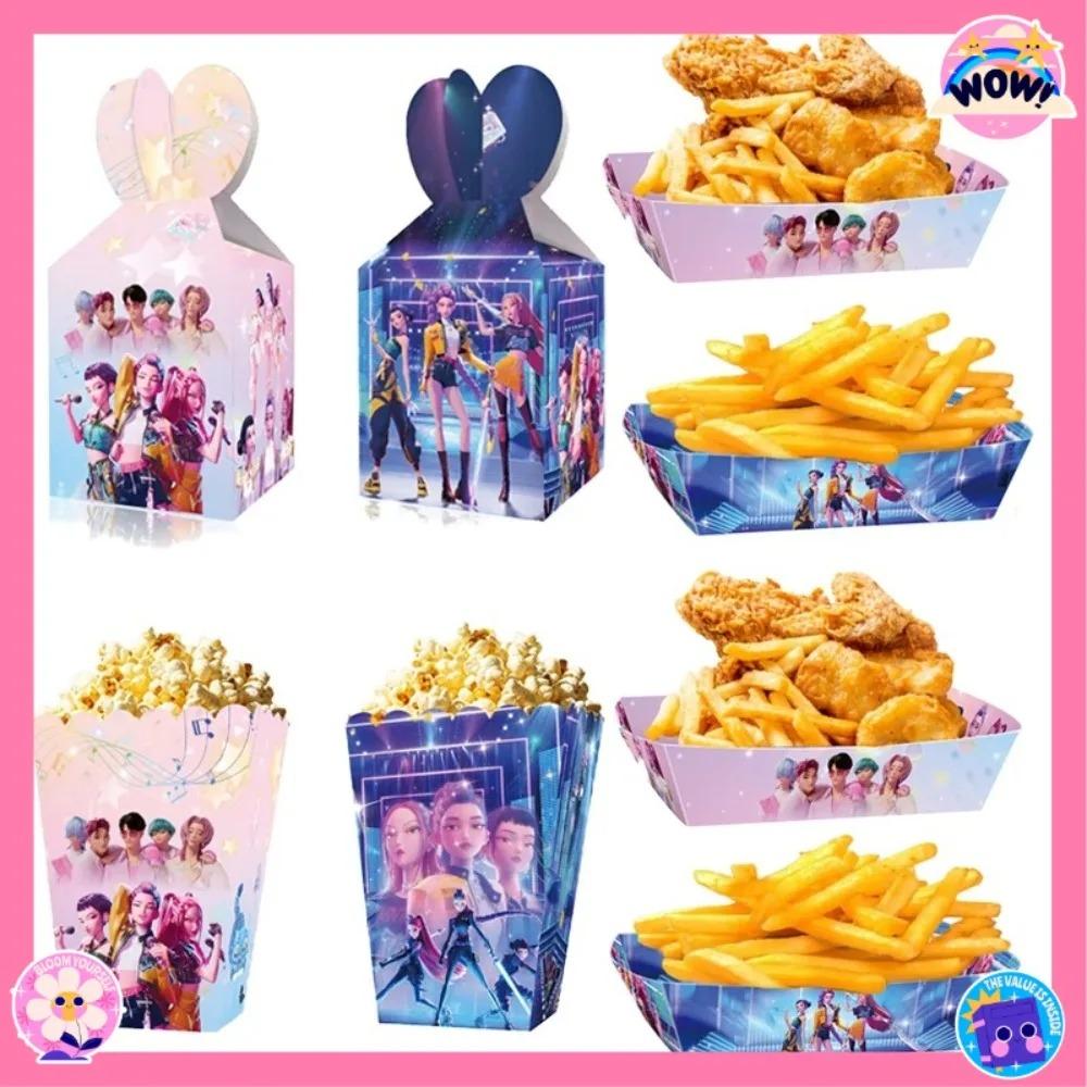 New Hot K-Pop Theme Party Supplies Kids Birthday Party Candy Fries Popcorn Boxes Trays Gift Packaging Boxes