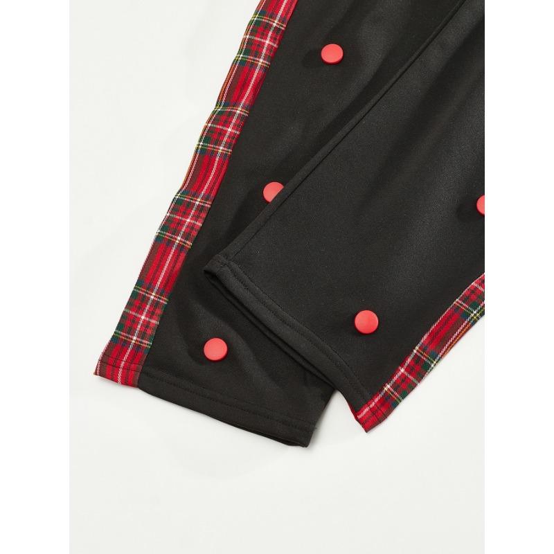New men's row buckle spelling plaid webbing casual trousers straight trousers outdoor trousers men's new