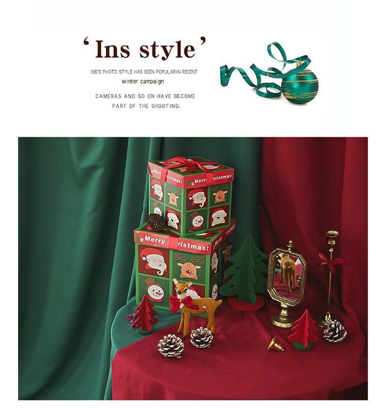 Dark Green & Wine Red Solid Color Christmas Photo Backdrop for Live Streams & Kids Photography