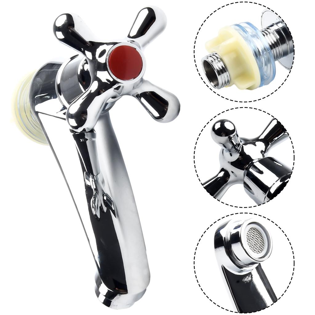 Bathroom Faucet Zinc Alloy Wash Basin Faucet Chrome Cross Lever Quick Open Single Cold Water Tap Bathroom Kitchen Accessories
