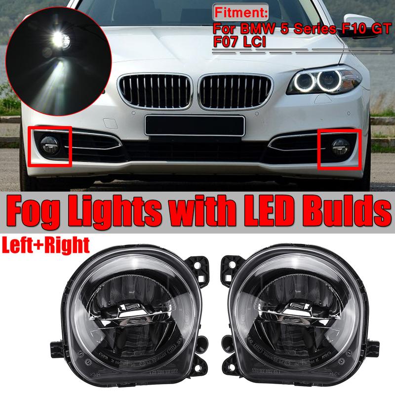 LED Light 2PCS Car Front Fog Light Lamp LED With LED Bulds For BMW 5 Series F07 F10 GT F11 F18 LCI 535i 528i 550i 2013 2014 2015