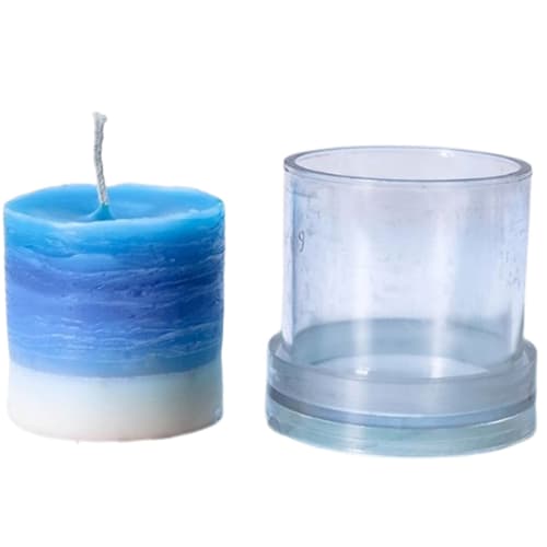 Leiasnow Cylinder Candle Mold for Soy Wax Handmade Candles, Plastic (7.5cm Diameter, Clear)