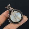 Moonstone 999 Copper Wire Wrapped Pendant, Handmade Gemstone Pendant, Gift For Mom Antique Jewelry