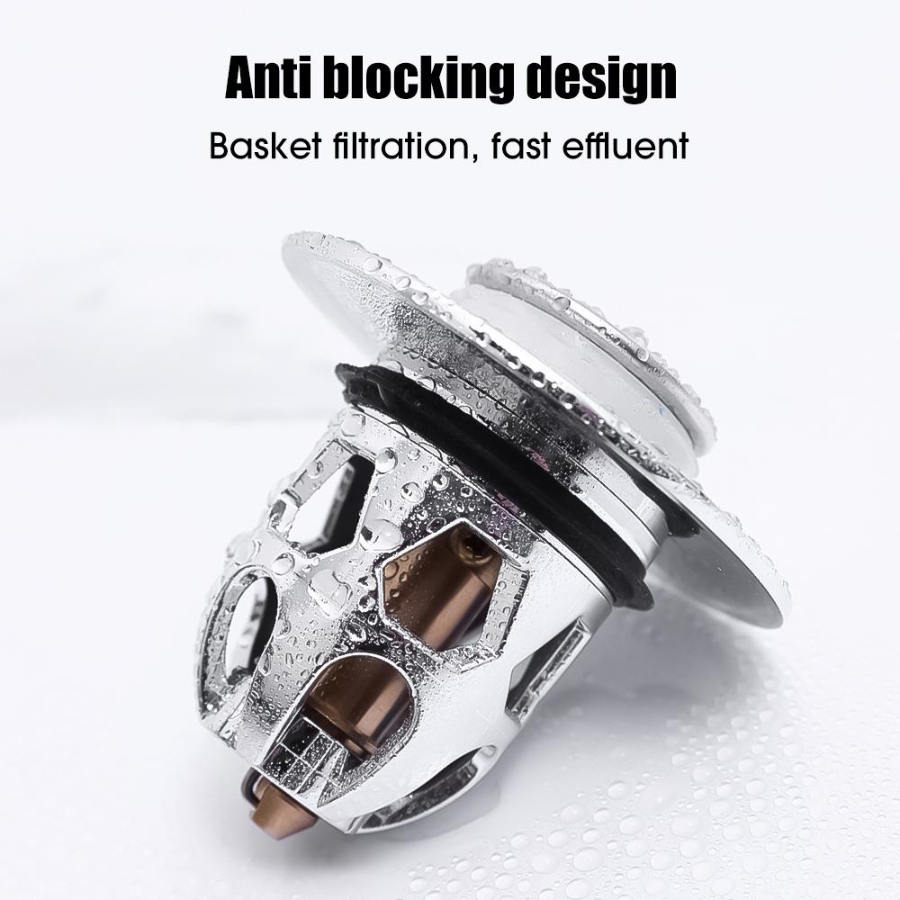 Drain Stopper Pop-Up Bounce Core Basin Drain Filter Bathroom Shower Sink Filter Plug Hair Catcher Strainer Hardware Accessories