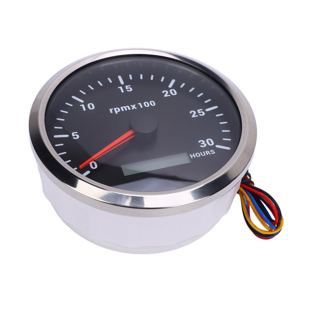 110mm 4 3 8in Tachometer 7 Color Backlight DC 9 32V 3000RPM Gauge with Hour Meter for Car Yacht RV Boat Truck Black