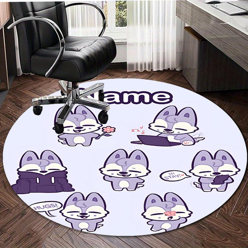 Personalized K-Kpop Team Round Chair Office Rug - Perfect for Mat, Office Chair & More - Ideal Gift for Birthdays and Holidays