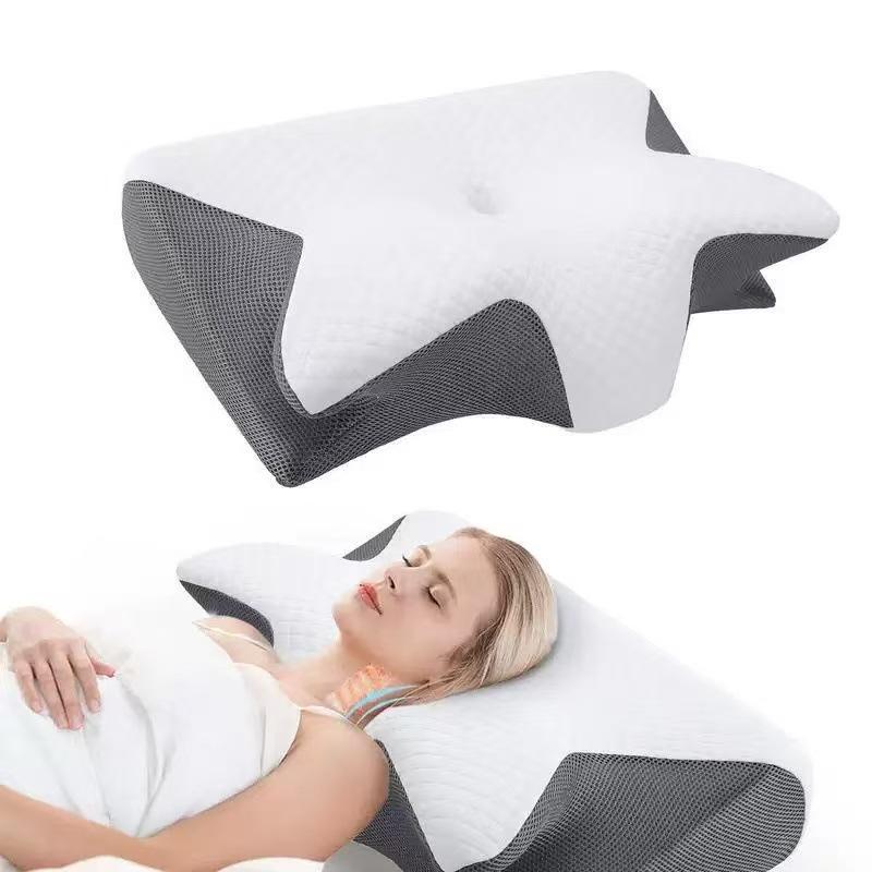 Butterfly Memory Foam Neck Pillow Orthopedic Support Slow Rebound Comfortable Sleep Pillow for Cervical Massage