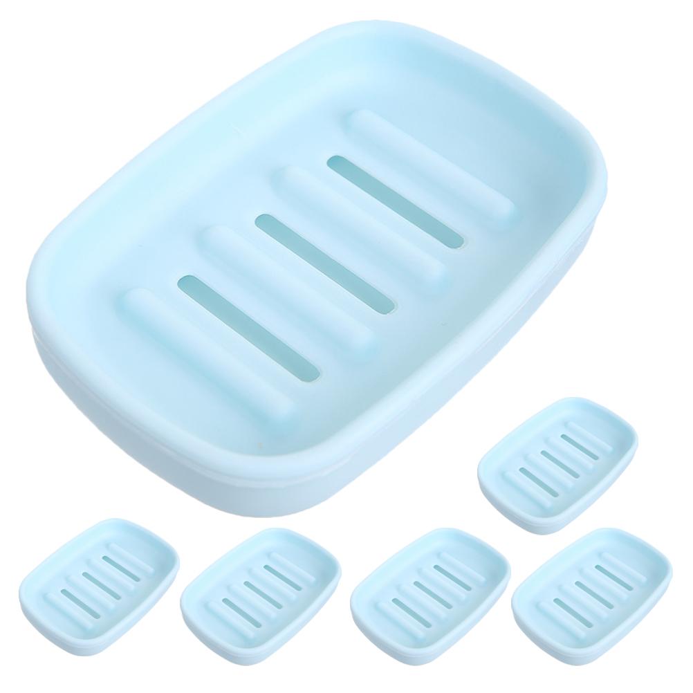 

6 Pcs Travel Soap Box Shower Tray Dish for Home Holder Bathroom Beige Accessories