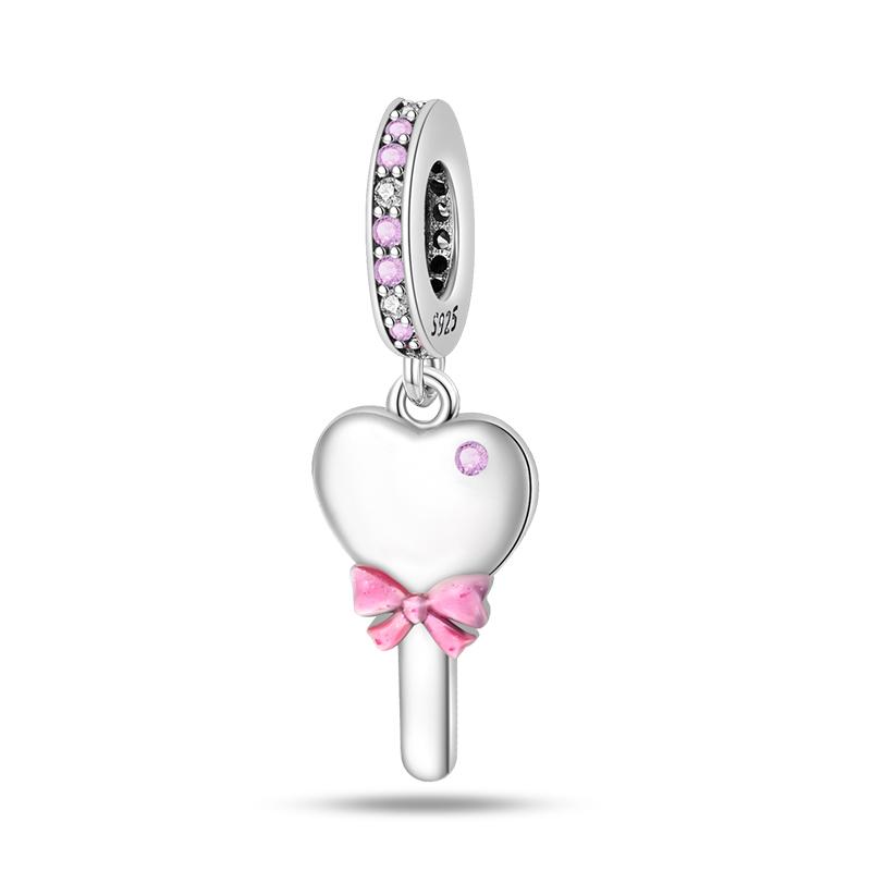 

925 Silver Pink Princess Skirt Butterfly High Heels Fashion Bag Charms Beads Fit Pandach 925 Bracelets Fine DIY Jewelry