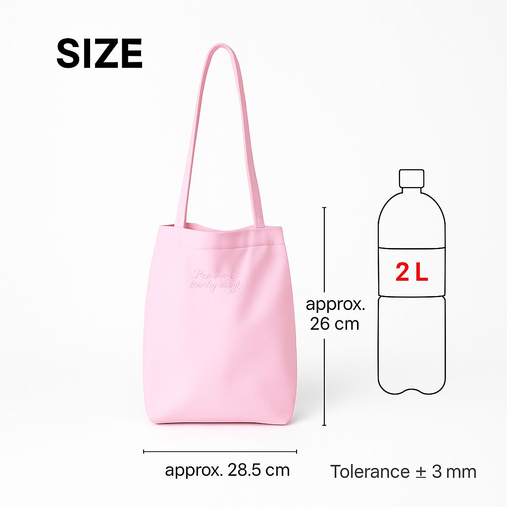 Daiso Embroidered Point Tote Bag (pink)