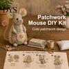 Nähset mit Knöpfen Faden Patchwork Maus DIY-Set, Handgemachtes Bastelset Floraler Stoff, Füllung & für Anfänger Knöpfe, Niedliches Stofftier-Ornament