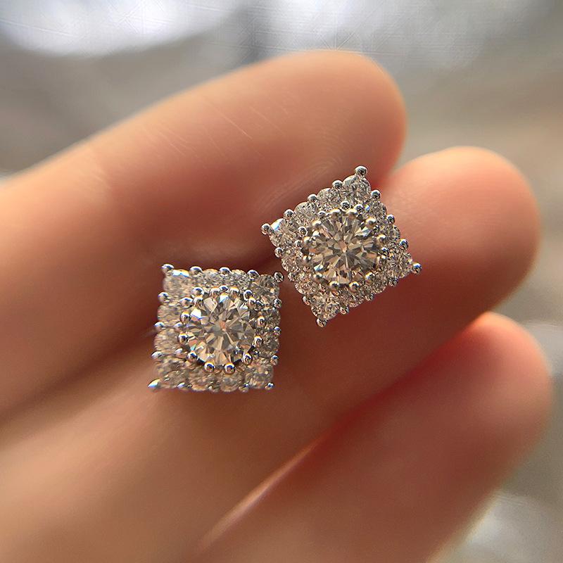 Gorgeous Cubic Zirconia Stud Earrings Low-key Ear Accessories for Women Daily Wear Wedding Party Trendy Versatile Jewelry