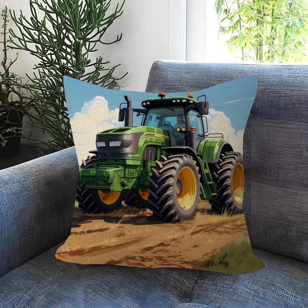 

Car Tractor Decorative Personalized Pillow Dust Cover Bedroom Kids Party Decoration Pillowcase Birthday Children Gift 30x30 cm