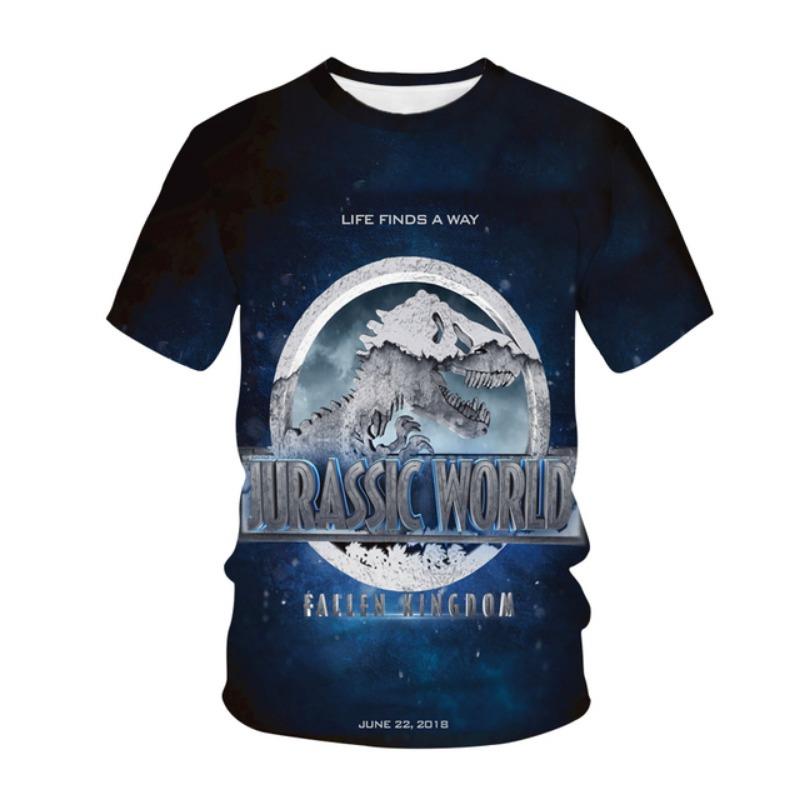 Letná móda Jurský park Dinosaurus 3D tlač Detské tričko Ležérne tričko Chlapci Dievčatá Unisex Detské oblečenie Tričká Topy