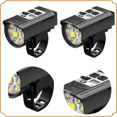 LED Bicycle Front Light High Brightness Bike Flashlight Dual Light Source Bicycle Head Light Intelligent Sensor for Night Riding