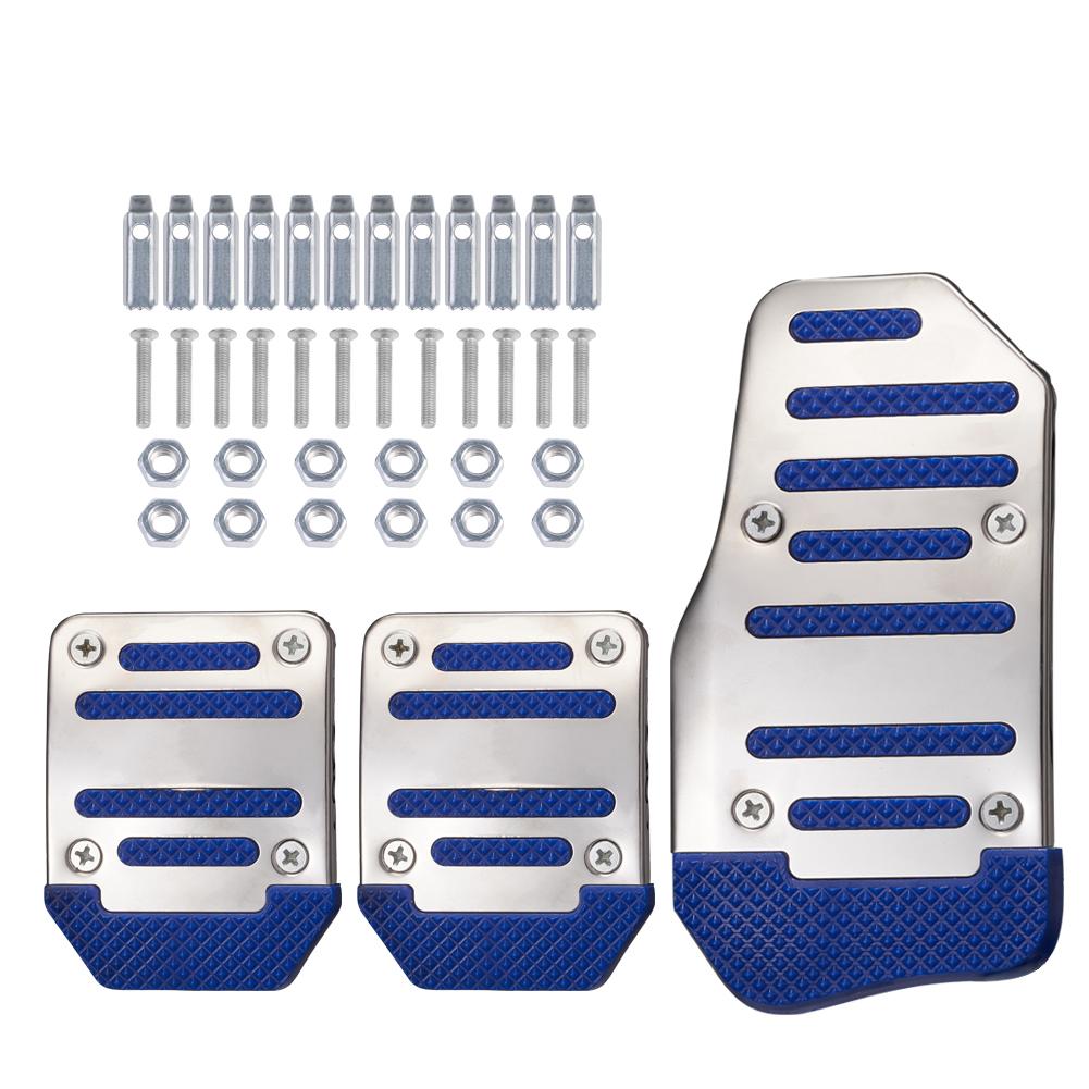 3ks Univerzální Závodní Manuální Protiskluzové Podložky Pedálů Plastový Kryt Styling MT Brzda Plyn Spojka Auto Příslušenství, se Šrouby