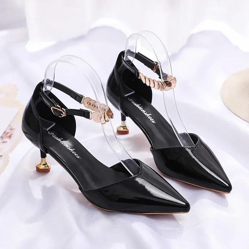 Mode Damen Schuhe 2024 Heißer Verkauf Schnalle frauen High Heels Mode Pailletten Kleid Pumpen Frauen Sexy Spitz Heels womenzapatos