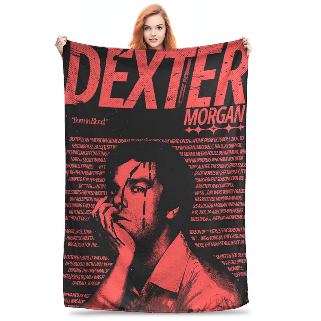 Flannel Throw Blanket Dexter Morgan Movies Warm Plush Blankets Soft Bedspread for Bed Living room Home Travel Sofa