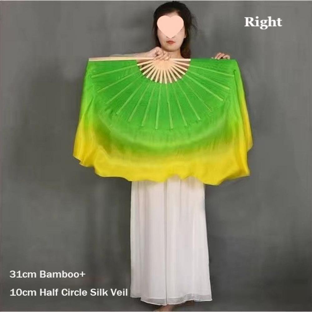 Dancer Practice Pairs Yangko Dance Bamboo Fans Hand Dye Adults Fan  Kid Women