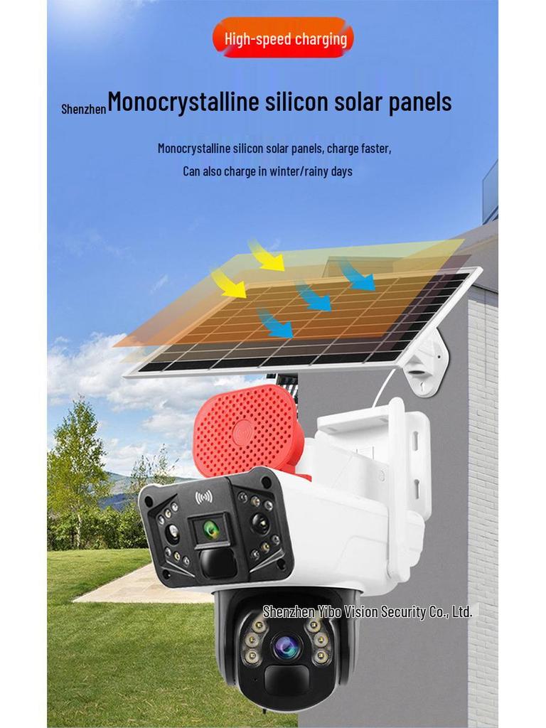 OKAM 4G Solar Panoramic Surveillance Camera: Outdoor Full-Color Night Vision, Mobile Remote Access, Bullet & Dome Options