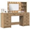 Makeup Table with Drawers 3 pcs Artisan Oak Wood Based Material
