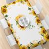 Spring Sunflower Print Rectangle Tablecloth for Table Decor Summer Yellow Floral Kitchen Dining Table Cloth Wedding Decorations