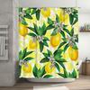 Lemon Yellow Shower Curtain, Lemon Print Bath Decor, Fruit Pattern Fabric Bathroom Shower Cloth, Waterproof Hanging Home Decorat