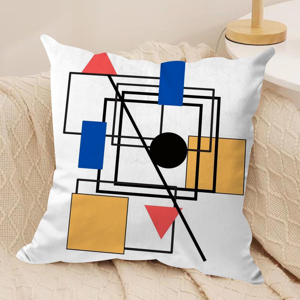 Abstract Lines Cushion Cover Soft Plush Fabric DoubleSided Printed Sofa Cushion Cover for All Seasons Home Decor Gift