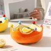 Ceramic Orange Fruit Plate, Fruit Fork Set Home Living Room Coffee Table Fruit Picks Dessert Fork Storage Bowl
