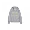 Womens Loose Hooded Cardigan Sweatshirt Gray Printed Long Sleeve Coat Casual Style