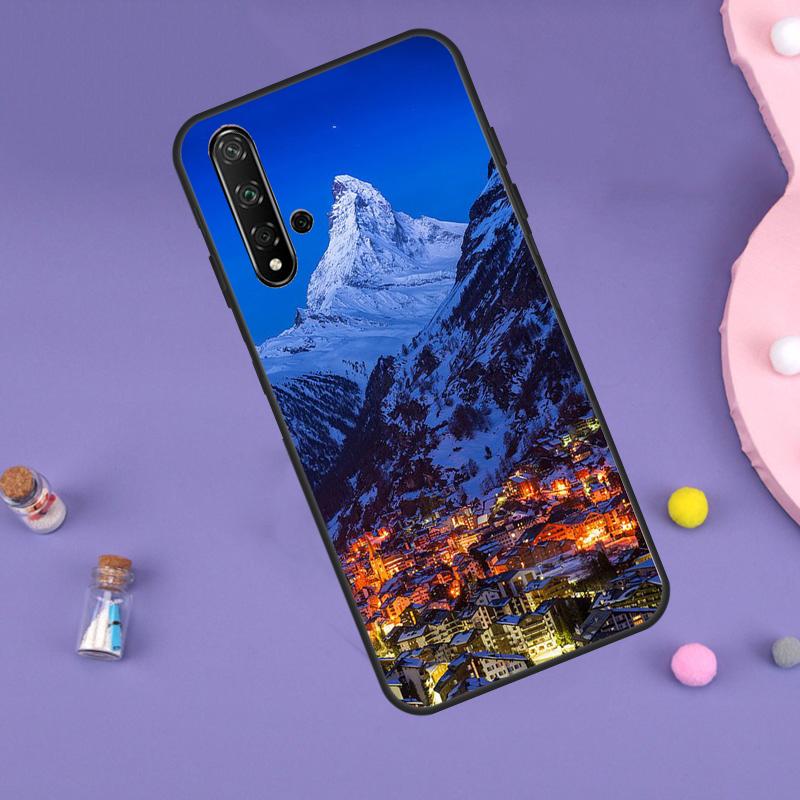 Zermatt Matterhorn Schweizer Berg Hülle Für Huawei P30 P20 P40 Lite Nova 5T 11i 8i 3i 9 10 SE 11 Pro Y90 Y70 Y61 Y60 Y91 Hülle