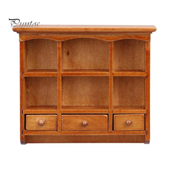 

Настенный шкаф для кукольного домика, мини-деревянный настенный подвесной шкаф для хранения, мебельный декор для кукольного домика, игрушка, многофункциональная миниатюрная модель для 1 человека:12 кукольный домик коричневый