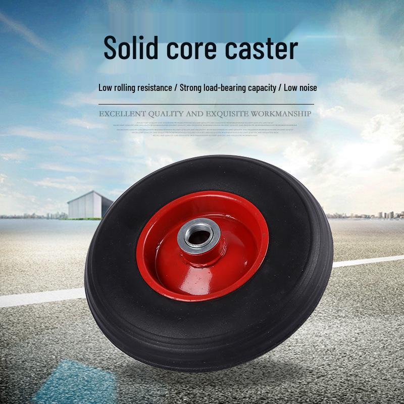 8" & 10" Solid Core Industrial Rubber Casters - Wear-Resistant, Silent Wheels