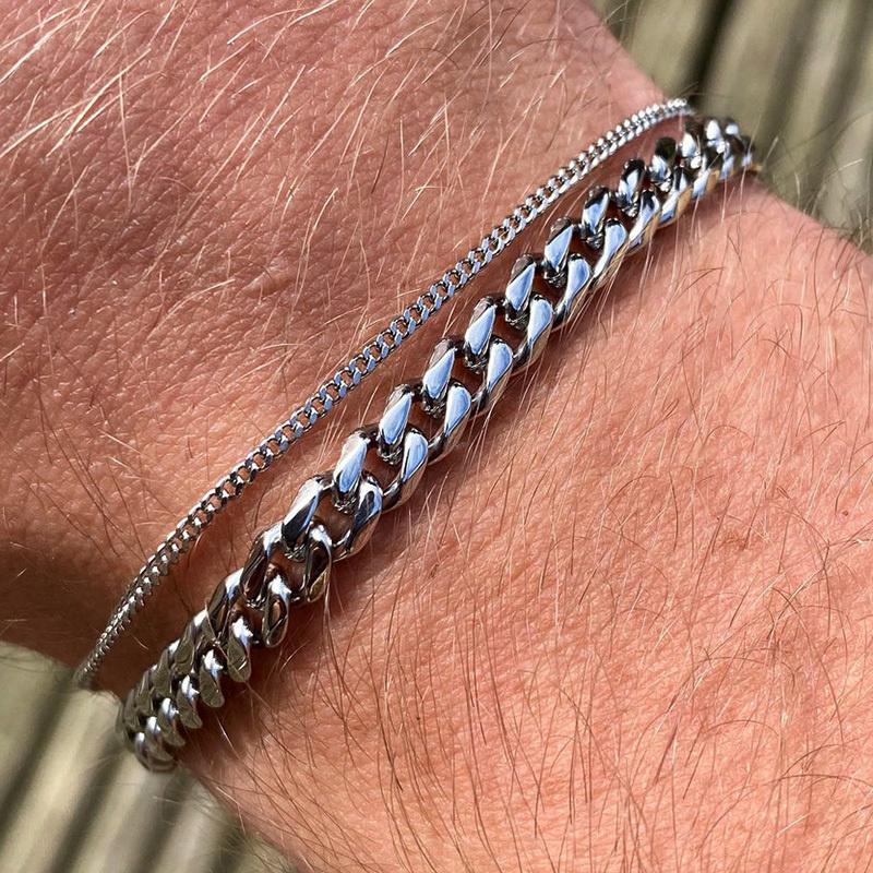 Vnox Mens Simple 3 -11mm Stainless Steel Curb Cuban Link Chain Bracelets For Women Unisex Wrist Jewelry Gifts
