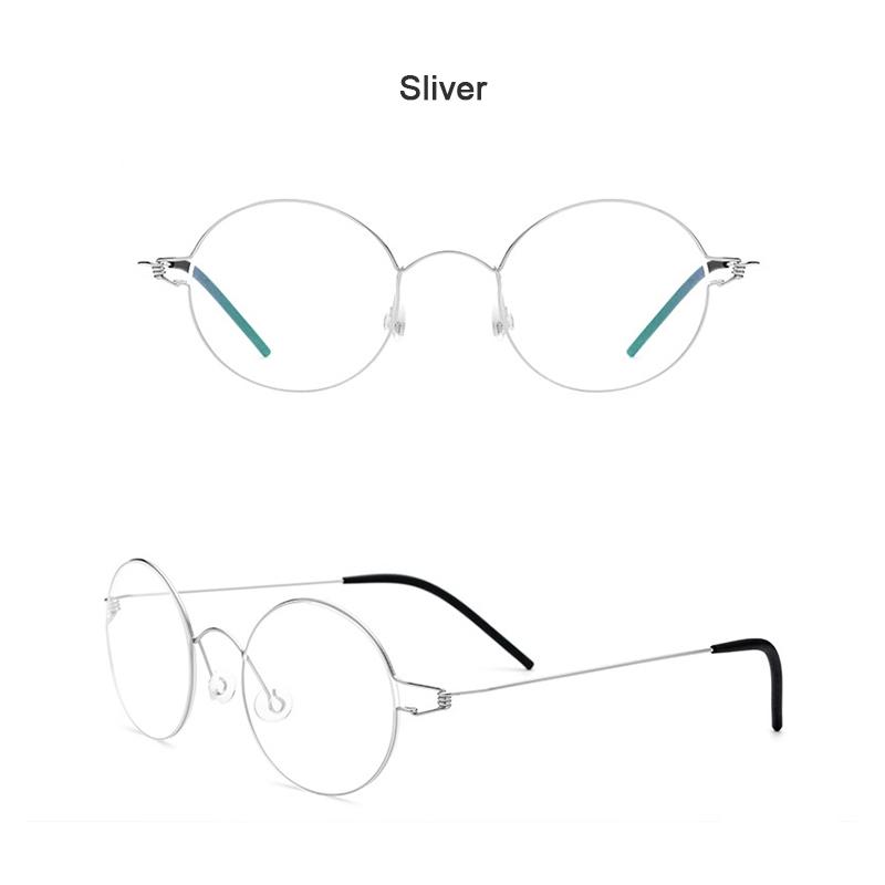 Denmark Brand Same Design Screwless Frame Women Men Round Titanium Alloy Glasses Korean Business Ultralight Eyewear