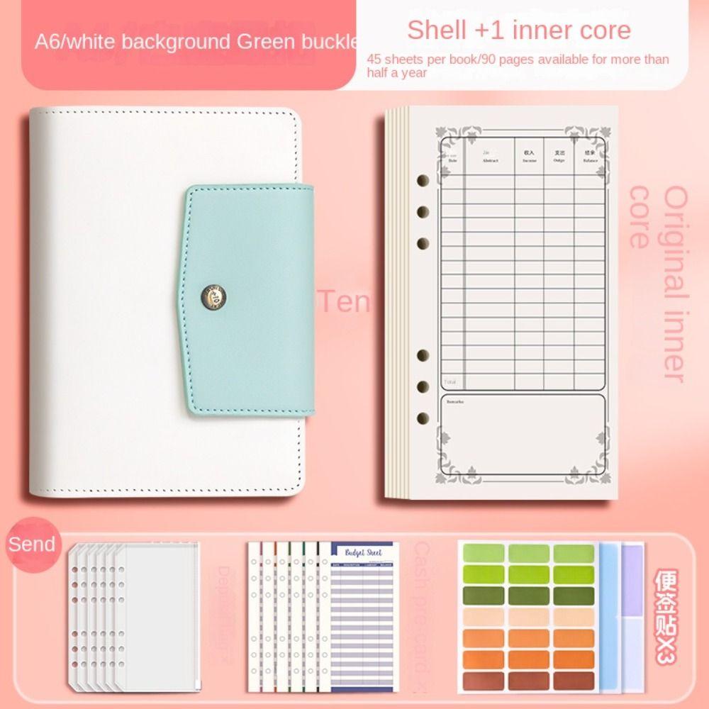 PU Leather A6 Budget Binders Set A6 Envelope Planner Envelope Challenge Notebook Event Notepad